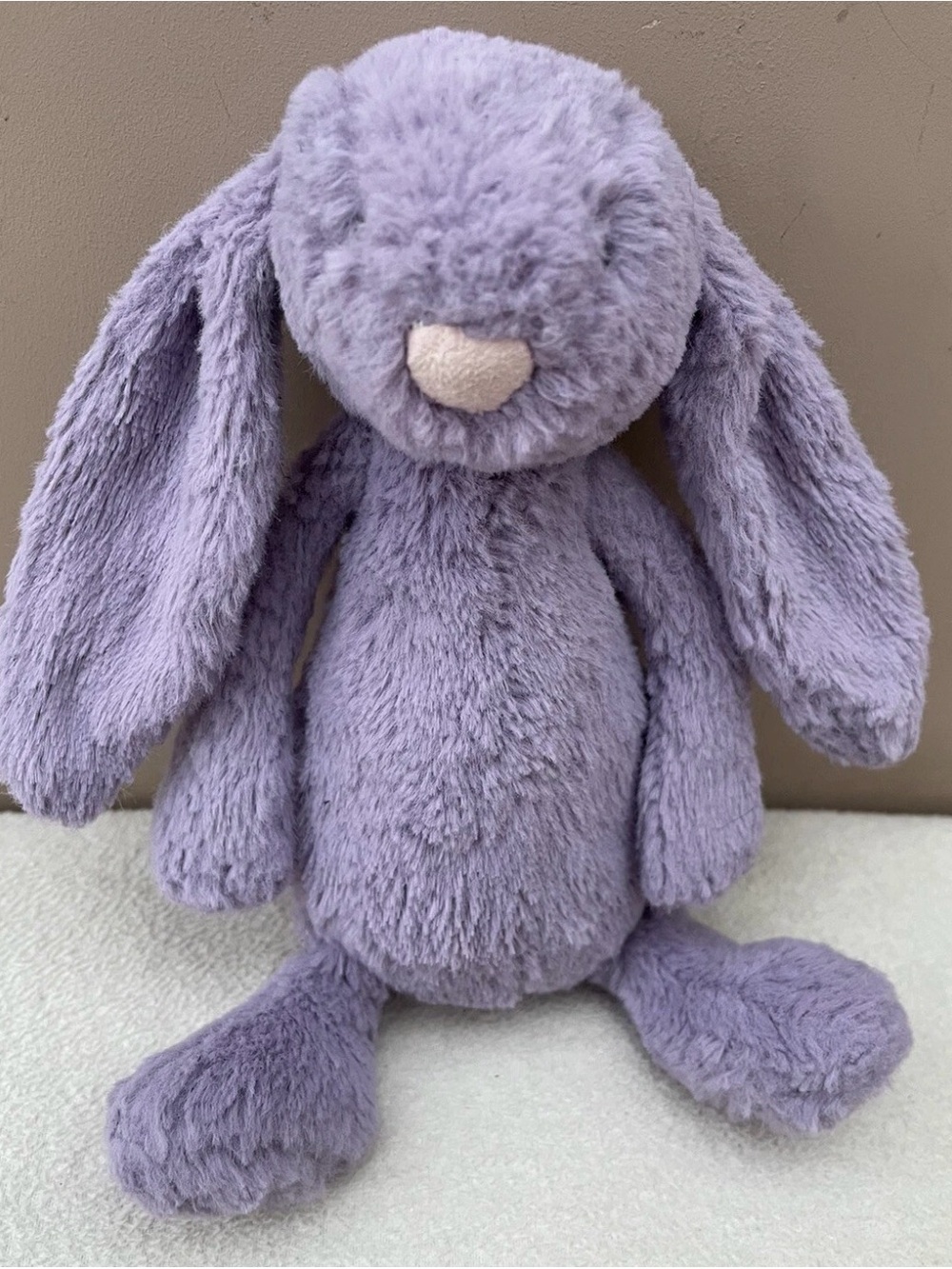 Jellycat Small US OG Plum Bashful Bunny Rabbit Baby Soft Toy Comforter Purple